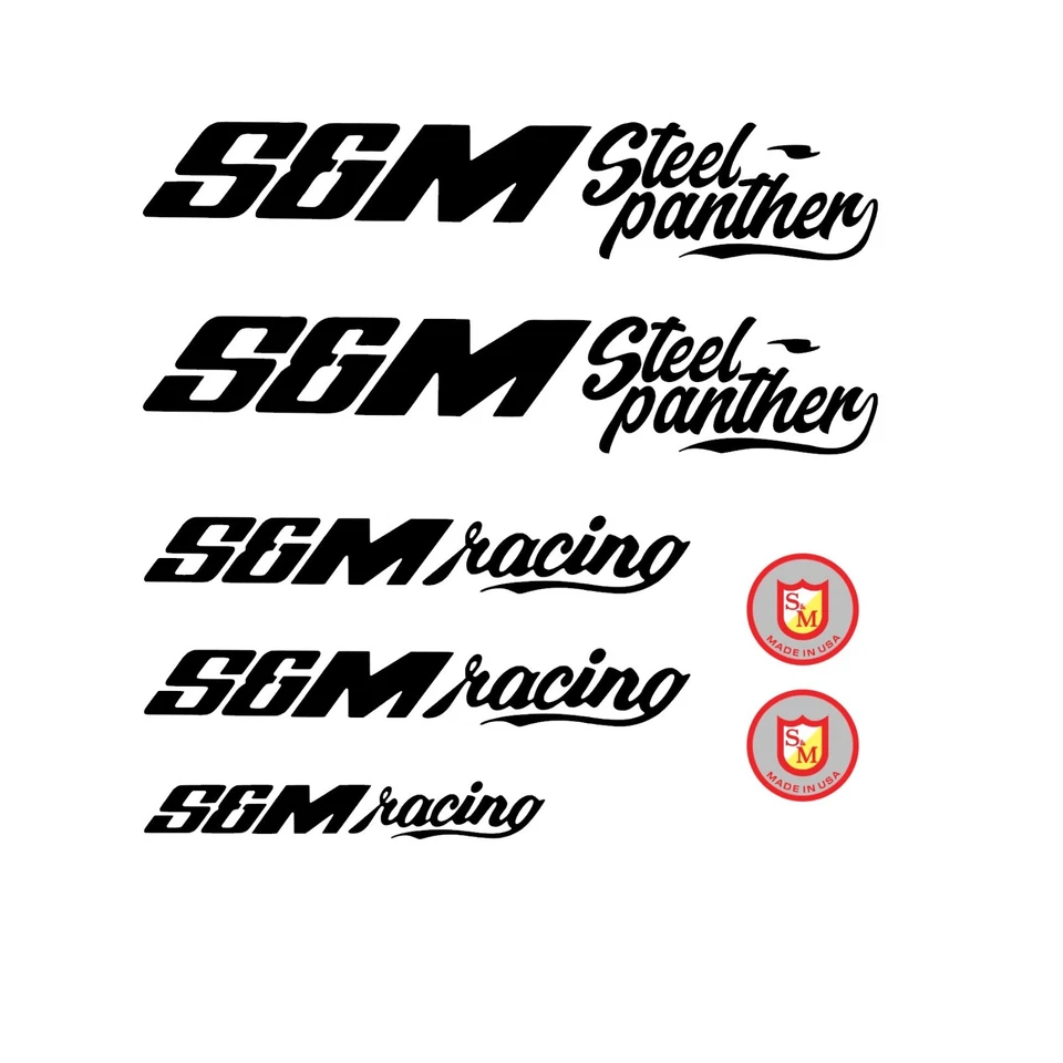 JUEGO DE CALCOMANÍAS BMX PERSONALIZADAS S&M BIKES STEEL PANTHER -NEGRO- Foto 1 de 1