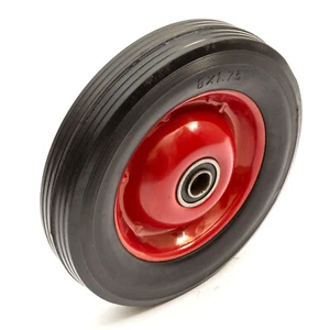 8" Metal Wheel Solid Rubber Tyre 200mm 8 x 1.75 Inch 16mm Bore Sack Hand Truck - Picture 1 of 7