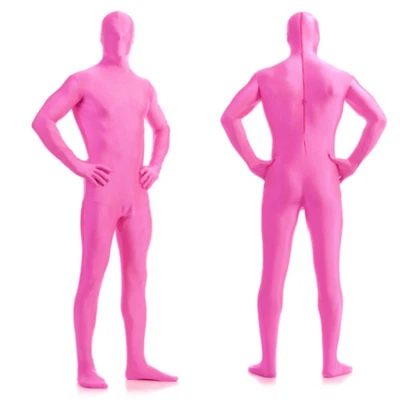 DH Zentai Suit Men's Spandex Halloween Full Body Costume Pink Blue Black  - Image 1 of 4