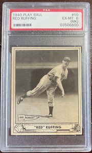 1940 Play Ball Red Ruffing PSA 6 VG #10 Vintage Yankees