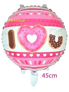 Valentines Day I Love You Pink Donut Sprinkles Foil Balloon 45cm Anniversary - Picture 1 of 2