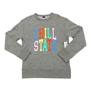 Old Navy Girls Size L 10-12 Chill State Heather Gray Sweatshirt with Thumbholes - Picture 1 of 15