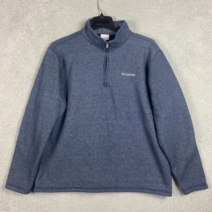 Columbia Sweater Mens XXL Blue Great Hart Mountain III Pullover Half Zip - Picture 1 of 10