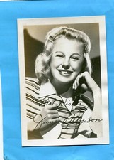 VINTAGE PHOTO OF MOVIE STAR JUNE ALLYSON FACSIMILE AUTOGRAPH 5 X 3 1/2 INCHES