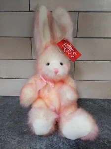 Russ RÜSCHEN Hase Kaninchen rosa Plüsch Ombré Glitzer Stofftier Biegeohren - Bild 1 von 9