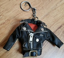 mini leather jacket keychain