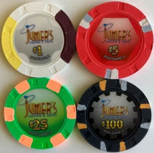 (4) JUMER'S CASINO PAULSON POKER CHIPS SAMPLE SET - Picture 1 of 1