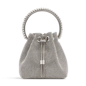 Bolso con cubo de estrás bolso de mano de cristal diamante borla bolso de noche anillo de metal - Imagen 1 de 4