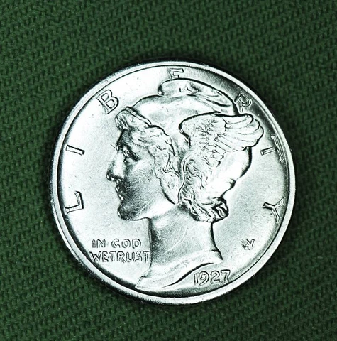 1927-p Mercury Dime. High Grade   (Inventory A) Cover