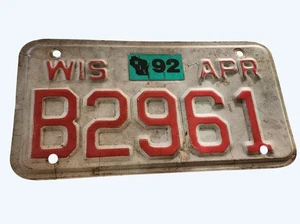 Oldtimer Wisconsin Motorrad Nummernschild 1992 B29661 Sammlerfahrzeug Kennzeichen - Bild 1 von 2
