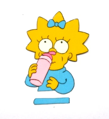 1990's SIMPSONS MAGGIE FOX ORIGINAL PRODUCTION CEL Bart Homer baby girl bottle - Image 1 of 2