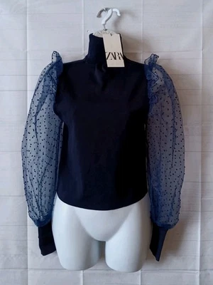 GARNET HILL S 码蓝绿色羊绒羊毛超大高领毛衣  — 第 1/4 张图片