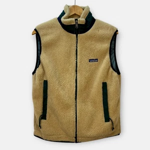 Vintage PATAGONIA Men's Fleece Vest Medium USA Deep Pile Sherpa Retro Jacket Zip - Picture 1 of 14