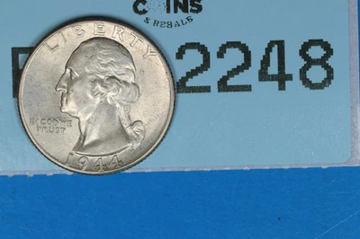 1944 25C WASHINGTON SILVER QUARTER EARLY US TYPE COIN RAW-2248 - Image 1 of 2
