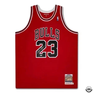 Michael Jordan Autographed 1986-87 Chicago Bulls Red Authentic Mitchell & Ness J - Picture 1 of 2