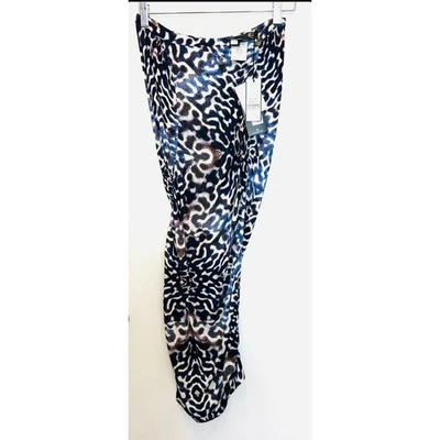 NUEVO CON ETIQUETAS Roberto Just Cavalli Púrpura Negro Animal Print Acanalado Falda Larga Talla 40 Pequeña 8 Foto 1 de 4