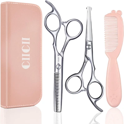 Forbici Parrucchiere Professionali per Bambini, Kit Forbici per Capelli Con Punt - Immagine 1 di 4