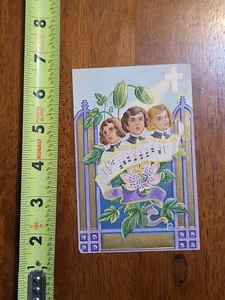 RARE OLD VINTAGE POSTCARD EASTER BLESSING #5 CARD EMBOSSED - Picture 1 of 2