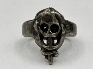 Anillo de serpiente calavera tono plata de colección talla 8,25 - Imagen 1 de 6