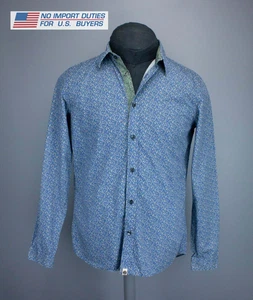 Mens Pretty Green Size M Casual Shirt Multicoloured Floral Long Sleeve Cotton - Picture 1 of 14