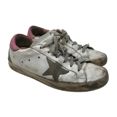 Zapatillas Golden Goose Superstar para mujer 39 9 blanco rosa con cordones ropa de calle Foto 1 de 4