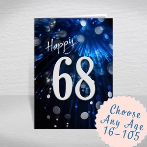 Happy Birthday Card for Men Ages 16-105 – Blue Silver A5 Male Adult Greeting - Picture 1 of 271