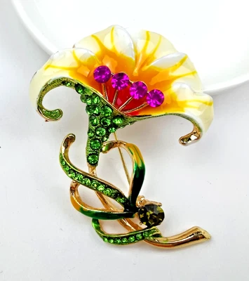 Yellow enamel flower brooches pins Gift for holyday Pin Brooch For Women - Image 1 of 4