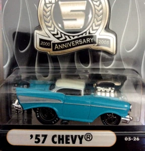 MUSCLE MACHINES 5TH ANNIV. 1957 CHEVY -- DIECAST CAR 1/64 - 57 CHEVY  - - Picture 1 of 3
