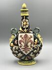 Rarität Venezianische Pilger Flasche Keramik Italien Majolika Alt Antik 19. Jah.