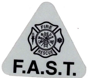 F.A.S.T. Casco triángulo reflectante CALCOMANÍA del equipo de búsqueda asistida por bombero-negro - Imagen 1 de 1