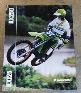 Vtg 1982 KAWASAKI Motorcycle Brochure KX250 KX125 #99969-035 Dealership Original - Picture 1 of 5