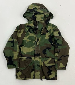 Rothco Wet Weather Parka Woodland Camo Military Coat Jacket Kids Size 5 EUC - Picture 1 of 12