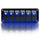 6 Gang LED Schalttafel Schaltpanel Kippschalter 12V/24V Auto Boot Schalter