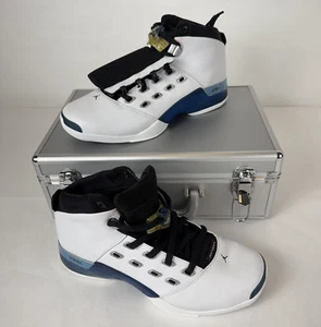 Sz 9.5 Air Jordan 17 XVII OG College Blue Wizards Home 2002 w/Case 302720-141 H - Picture 1 of 13