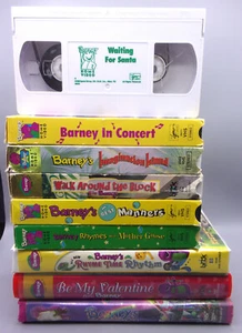 Barney VHS Tape Lot of 9 Vintage 90s Classics- Waiting for Santa, In Concert - Picture 1 of 4