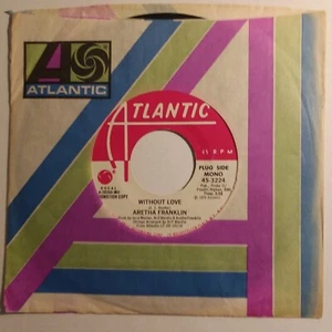 ARETHA FRANKLIN 45 WITHOUT LOVE (MONO/STEREO) VG+ ATLANTIC 3224 SOUL PROMO 1974 - Picture 1 of 2