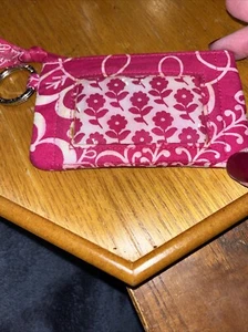 vera bradley id case/ key ring wallet Twirly Bird Pink EUC RETIRED - Picture 1 of 10