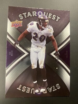 2008 Upper Deck Star Quest Silver Board Ravens Football Card #SQ12 Ed Reed - Image 1 of 2