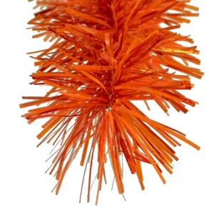 30FT Shiny Metallic Orange Tinsel Garland Christmas Plastic Fringe Foil - Picture 1 of 8