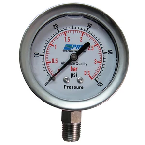 New PRM 0-50 PSI Pressure Gauge 2.5” SS Case 1⁄4” NPT SS Bottom - Picture 1 of 8