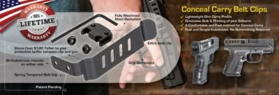 Clip de cinturón para pistola ocultable Techna IWB para Glock 17/19/22/23/24/25/26/27/28 Foto 1 de 4