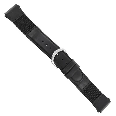 Correa de reloj larga Kreisler de 20 mm de cuero negro para hombre del ejército suizo Foto 1 de 4