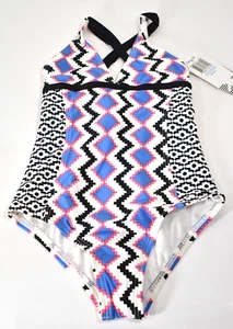 Girl's Splendid Multicolor  Geometric Print One-Piece Swimsuit Sizes 5 NWT - Picture 1 of 5
