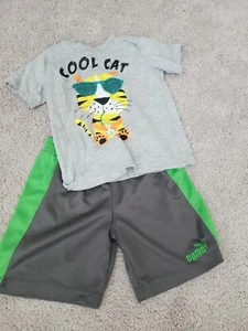 Cool Cat Toddler T-Shirt & Puma Basketball shorts sz 3T  - Picture 1 of 4