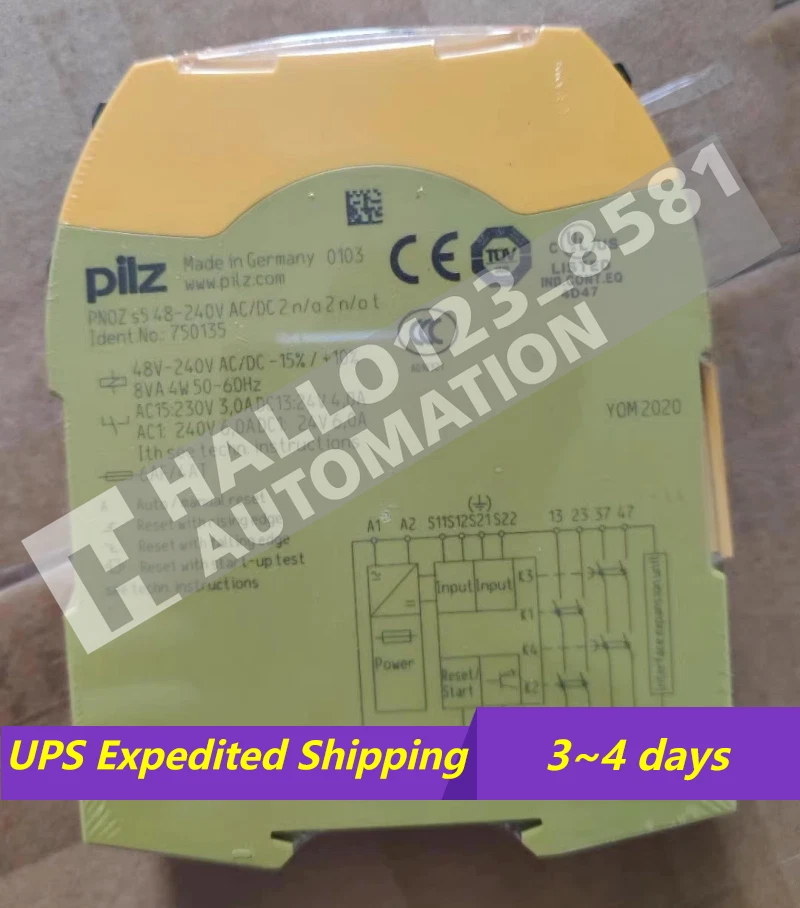 PILZ 750135 PNOZ s5 48-240V AC/DC 2 n/o 2 n/o t Safety Relay - Image 1 of 1