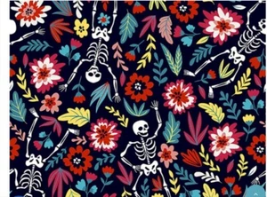 100% Cotton Fabric Little Johnny little fat quarter bundle x3 skulls - Picture 1 of 3
