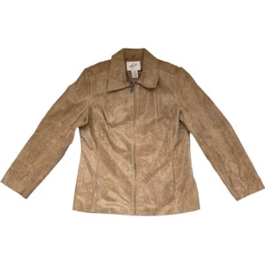 Vintage 1990s Jacqueline Ferrar Faux Leather Women's Jacket - Picture 1 of 4