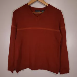 Relativity Stretch Women's XL Rust Orange V-Neck Knit Pullover Sweater - Picture 1 of 6