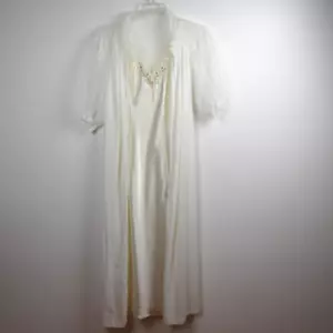 VTG Victoria's Secret Satin Nightgown + Robe Women's Size L Bridal Old Hollywood - Picture 1 of 20