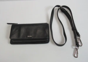 Tumi Belden Black Leather Wallet Crossbody Bag - Picture 1 of 9